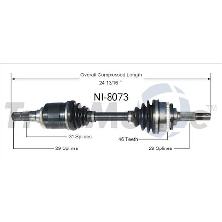 Surtrack Axle Cv Axle Shaft, Ni-8073 NI-8073